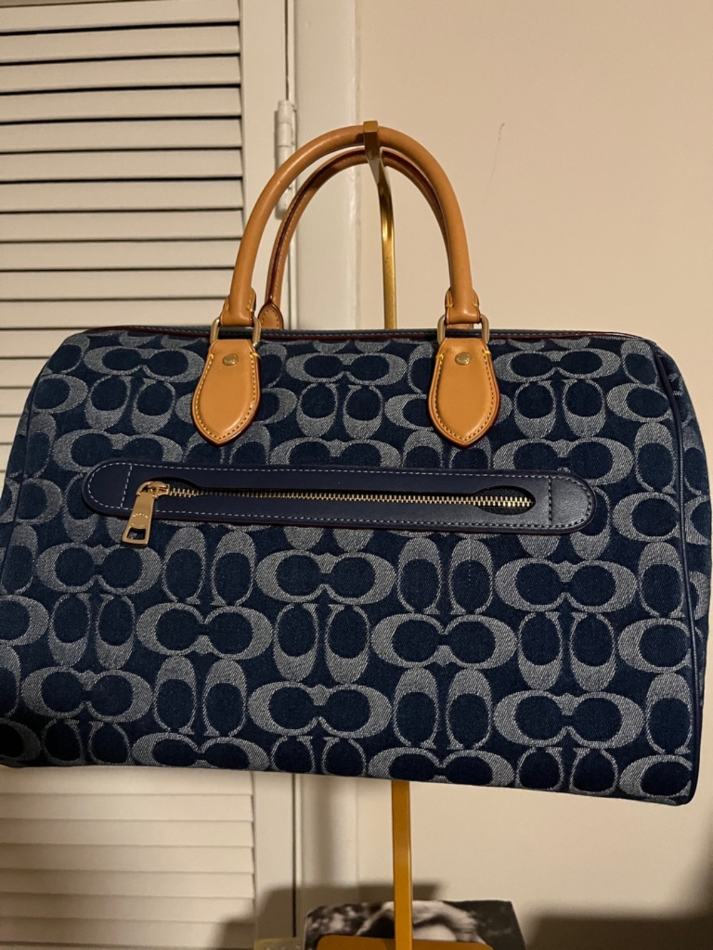 Coach Rowan Large Satchel Bag in Signature Denim Canvas - Picture 8 of 15